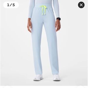 High Waisted Livingston Basic Scrub Pants “open skies”